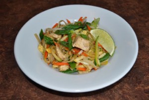 Vegetable and Chicken Pad Thai