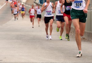 Men running for health
