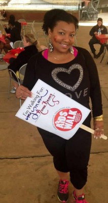 Employee Teshema Anderson at the recent AIDS Walk in Charlottesville.