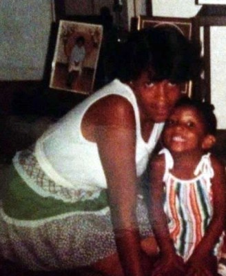 Teshema and her mother, years before her mother got infected with HIV.