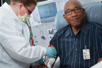 Drew Thomas gets dialysis for chronic kidney disease.