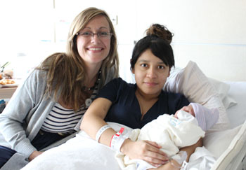a UVA midwife with a mom