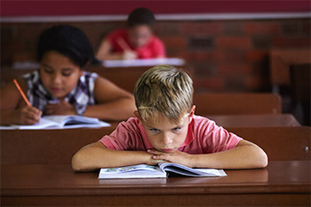 A child with ADHD in the classroom