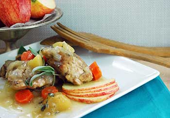 This Chicken and Apples entree dish is one of our suggested healthy holiday recipes.