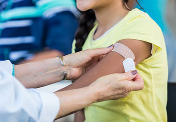 patient after receiving flu vaccine