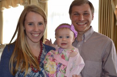 Julie, her husband Ross, and their daughter, Josephine.