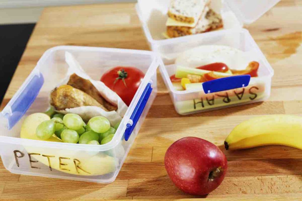two healthy school lunches