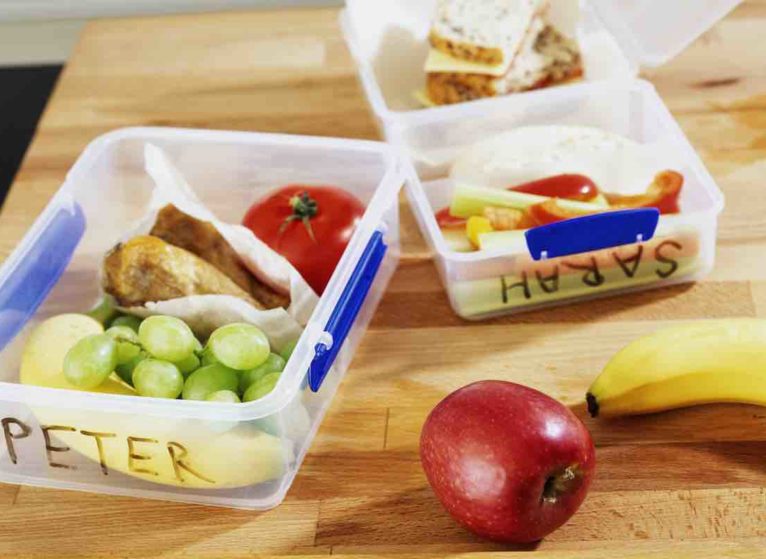 two healthy school lunches