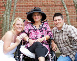 Pam attended her daughter's wedding while recovering from an aneurysm