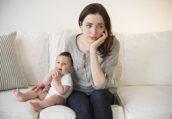 Woman with Post Partum Depression