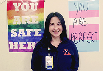 Dr. Casey follows best practices for LGBTQ health with rainbows and safe space signs