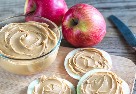 peanut butter & apples are a protein-packed snack