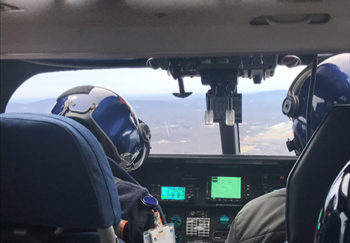 A view from inside Pegasus, UVA's medical helicopter