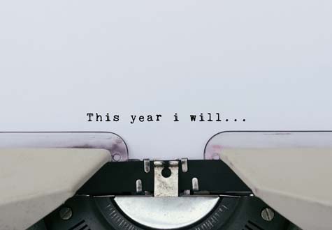 Typewriter with "This year I will..."