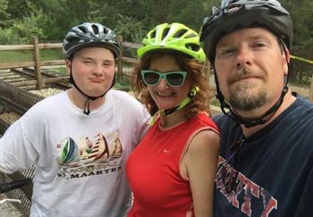 Lisa and her family on a recent bike ride