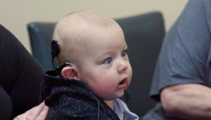 Baby Blaze at the doctor's with his cochlear implants