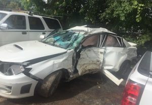 Gavin Hyde's car after his accident in 2018