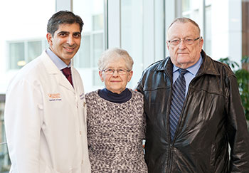 Heart patient with doctor and husband