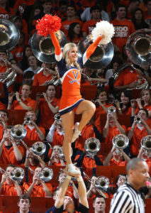 UVA cheerleader at a sports game