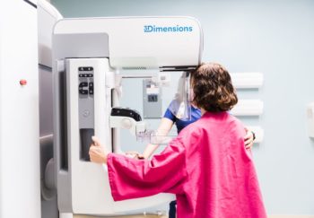 woman getting a mammogram at UVA Health
