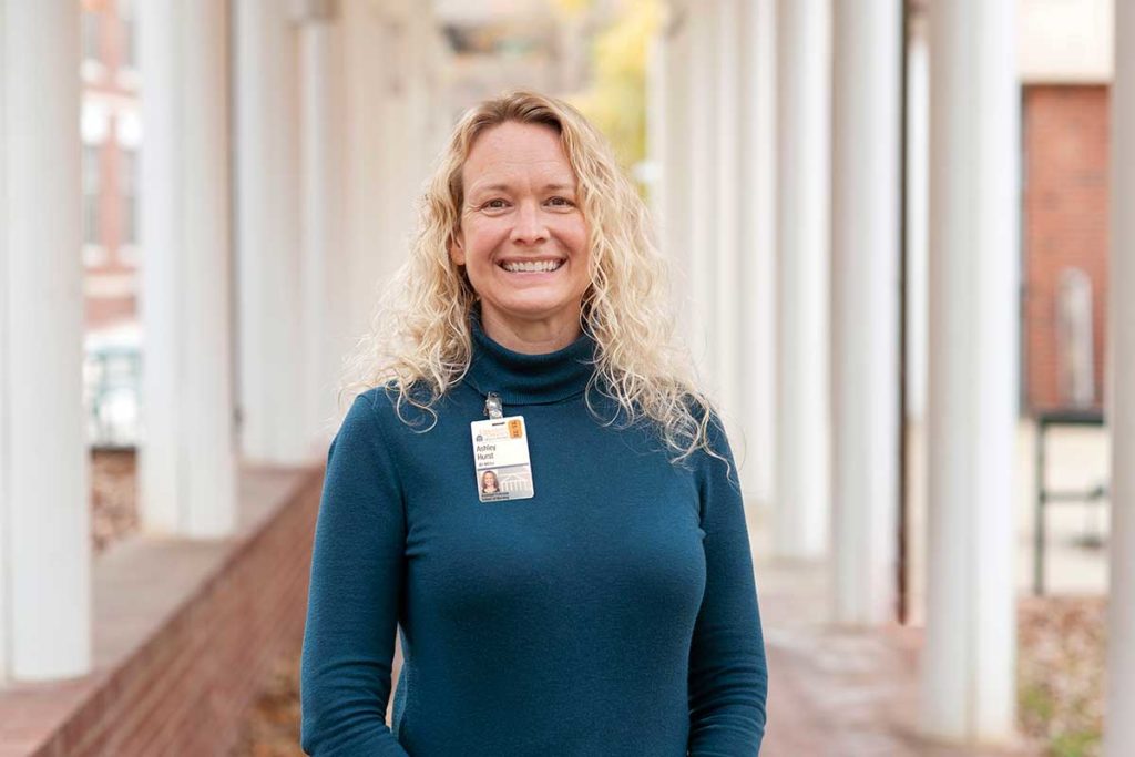 Portrait of Ashley Hurst, an assistant professor in the School of Nursing 