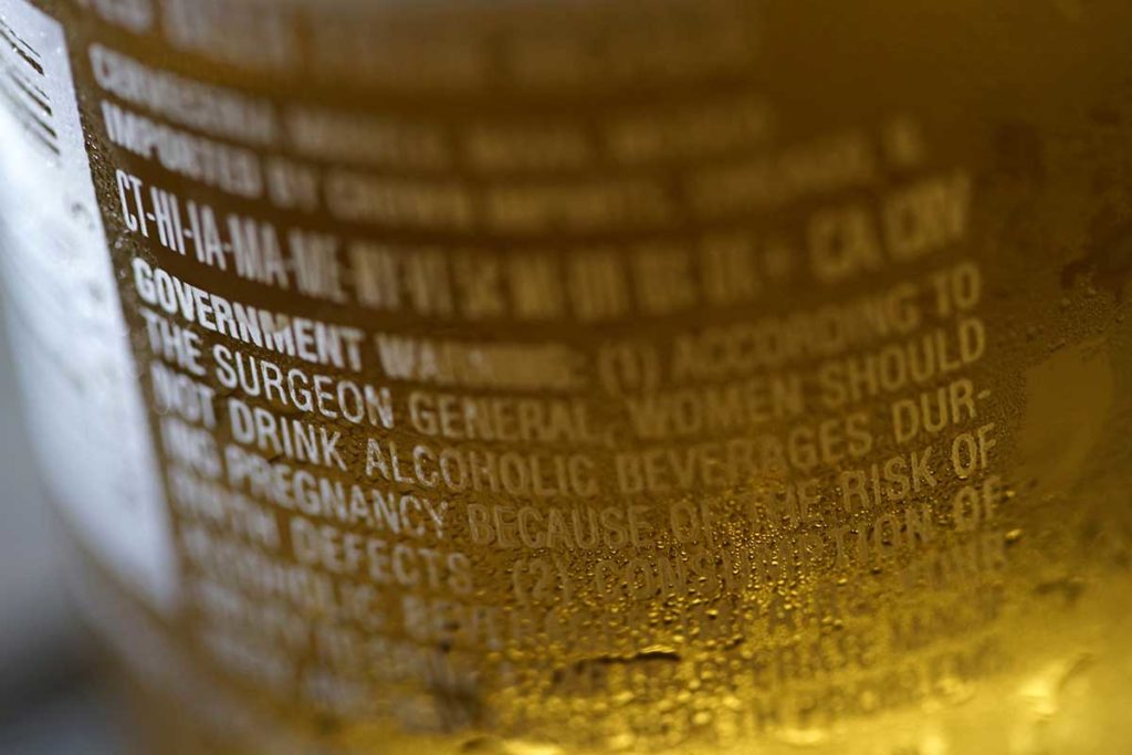 health warning on alcohol