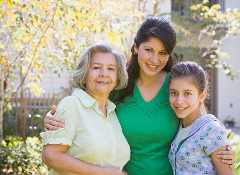 group portrait of mother, daughter, granddaughter
