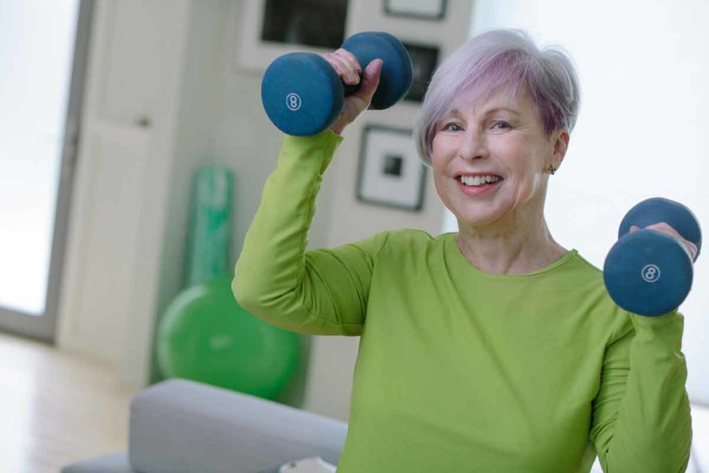 stroke survivor lifting weights. Her stroke was likely caused by common and uncommon causes