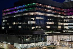 UVA Medical Center rainbow lights