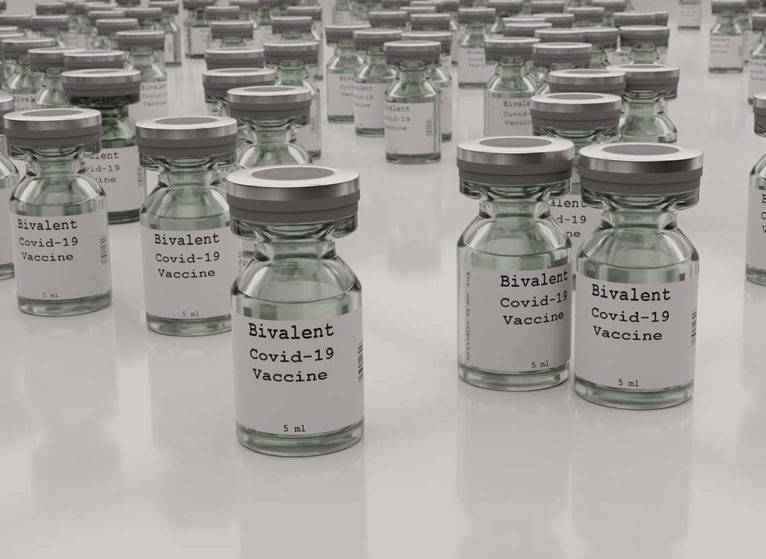 vials of bivalent covid vaccine doses