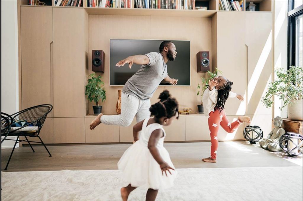 Family activities like dancing are great forms of winter exercise