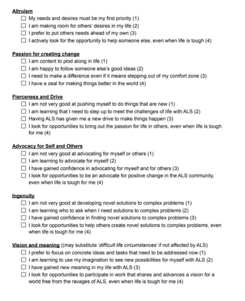 The Hummingbird Hope Tool or TLS tool to Turbo-charge your life by Jim Plews-Ogan, MD, is a series of questions to help you assess and improve your response to life challenges. 