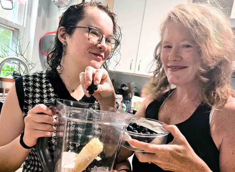 Learning to enjoy food, a mom is a reformed almond mom, with her teen.